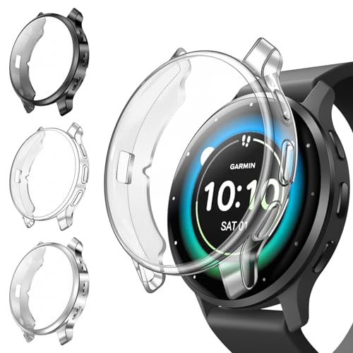 Fintie Schutzhülle Kompatibel mit Garmin Venu 3S (41mm), [3 Stück] Weiche TPU Displayschutz Schutz Gehäuse Abdeckung