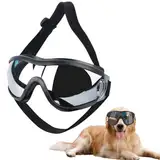 Hund Sonnenbrille Medium bis Large Hund | UV transparente Hundebrille mit verstellbarem Riemen | Winddichte Anti-Staub Schneefeste Haustier Gläser | Augenbekleidung Schutz für Reisen Skifahren