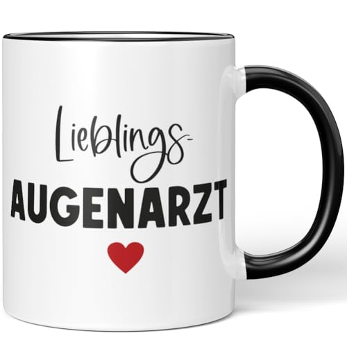 JUNIWORDS Tasse, Lieblings-Augenarzt, Schwarz (7739652)