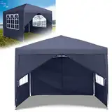 YRHome Pavillon Faltbar Pop Up Faltpavillon Pavillon 2.5x2.5m Wasserdicht Winterfest Stabil UV-Schutz Gartenpavillon mit 4 Seitenteilen und Fenstern Gartenzelt Partyzelt Outdoor Festzelt, Anthrazit