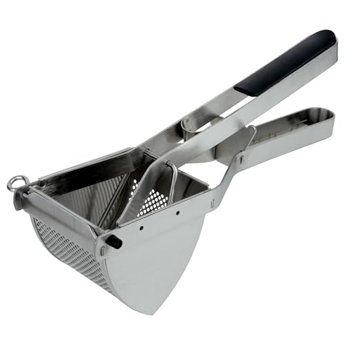 Grunwerg PT-6272 Kartoffelpresse, Stampfer, Obst-und Gemüsepresse mit ergonomischem Griff, Edelstahl, 28 x 8 x 10 cm, Silber, 28 x 8 x 10cm
