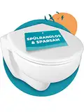 Calmwaters® Premium Hänge WC spülrandlos, weniger Bakterien, wassersparendes Wand , geruchsarmer Tiefspüler, inkl. Toilettendeckel aus robustem Duroplast mit Absenkautomatik und Abnahmefunktion