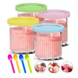 4er-Pack Creami Behälter für Ninja Creami Deluxe Ice Cream Maker NC501 NC501EU NC500 für Ninja Creami Deluxe Behälter NC501EU mit Deckeln für Eiscreme, Sorbet, Frozen Joghurt, Slushi