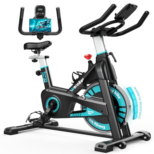 [2024 Aktualisierte] Wenoker Heimtrainers Fahrrad mit Magnetischem Widerstand, Indoor Fitnessbike Heimtrainer Kardio Training Fitnessbikes Hometrainer Fahrrad 160 kg Belastbar