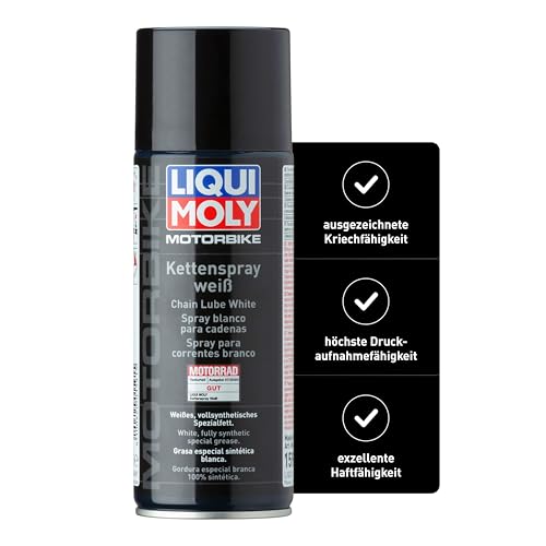 LIQUI MOLY Motorbike Kettenspray weiß | 400 ml | Motorrad Haftschmierstoff ohne Kupfer | Art.-Nr.: 1591, farblos