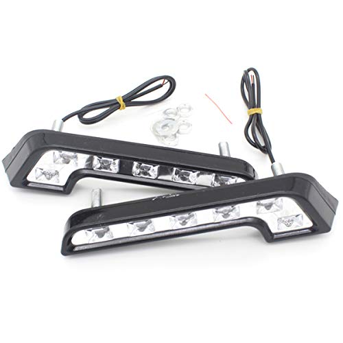 FOLGEMIR LED Tagfahrlicht, L förmige Tagfahrleuchten, 6 SMD LEDs Scheinwerfer, DC 12V, E4, Weiß