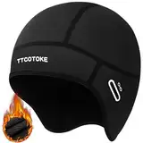 TTCOTOKE Fahrrad Mütze Winter Kinder, 2024 Wintermütze Unterhelm Mütze Fahrradhelm Kinder, Bike Warm Cap Winddichte, Fahrradmütze unter Helm für Alle Outdoor Aktivitäten, Kinder Unisex - Schwarz