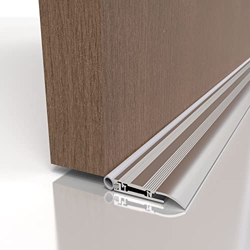 Alumat - Rostfreie Universal Alu Türschwelle 100cm x 5,5cm x 0,8cm - Perfekt als Zugluftstopper für Türen, als Ungezieferschutz oder Wetterschenkel