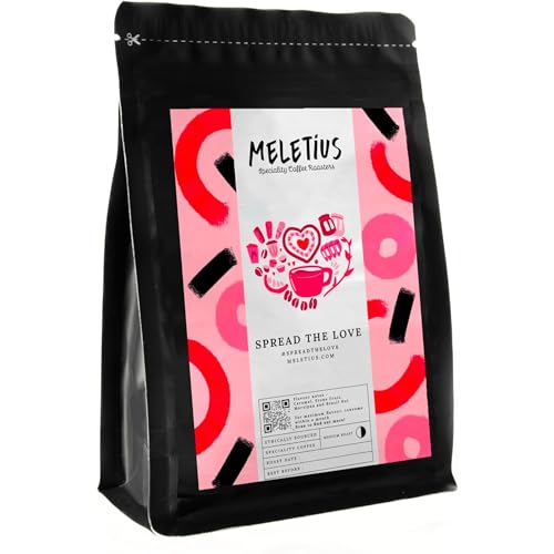 Meletius Spezialitäten Kaffeerösterei - 'Spread the Love' Mischung | Ganze Kaffeebohnen 250g | Mittlere Röstung | Kaffee aus Südamerika | Karamell, Schokolade, Steinobst, süßer Marzipan, nussig