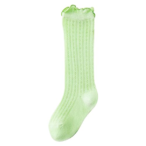 Warme Kindersocken für die Übergangssaison Baby Babysocken, modisches Muster, dünne, bequeme atmungsaktive Socken Bequeme Freizeit-Socken für Hause Junge Mädchen (Green, M)