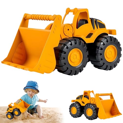 Sandspielzeug Bagger Sandkasten, Bulldozer Sandspielzeug Auto, Spielzeug Baufahrzeuge, Robuster Schaufellader, Planierraupe Sand-spielzeug Auto, für Sandkasten, Kinderzimmer, Kinder Ab 3+ Jahr (B)