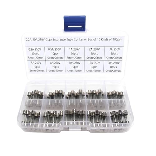 glas sicherungen 100 Teile/satz 5x20mm Flinke Glasrohrsicherung 0,2A0,5A 1A 2A 3A 5A 8A 10A 15A 20A Verschiedene BoxedKits Flinke Glassicherungen(100pcs boxed)