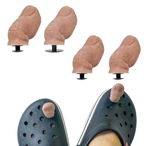 Crocs Zubehör,4 Stücke Lustige 3D Zehen Schuh Charms,Lustiger Big Toe Krokodil Charm Schuhdekorationen, Lustige Zehenschuhdekorationen，Geeignet für Kinder Erwachsenen Party Geburtstagsgeschenke