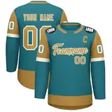 HGWOPGASD Eishockey Trikot Herren Personalisierte Eishockey-Tops Hemden Herren mit Name Nummer benutzerdefinierte Puck Trikots für Training Anzug A06