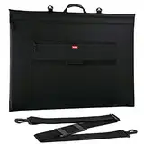 Nicpro Künstler Portfolio Tasche 18 x 24 Zoll, Schwarze Kunst Leinwand Portfolio Hülle mit Abnehmbarem Schultergurt, Lederecken, Tragetasche für Kunstwerke, Poster, Skizzieren