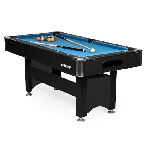 Buckshot Billardtisch 6ft Winner Schwarz - 183x90x79 cm - 6 Fuß Pool Billard - Kugelrücklauf - Tischbillard mit Zubehör - Billard Tische 70kg