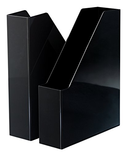 HAN Stehsammler I-Line 2 STÜCK, Eleganter, Moderner High-End Stehsammler Für Hefte, Zeitschriften Und Mappen Bis Format A4/C4, Schwarz, 16501-13