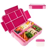 Sprifityy Brotdose Kinder mit Fächern,1330 ml auslaufsichere Lunchbox, geeignet für Schule,Picknick,Reise-Lunchbox,geeignet für Erwachsene, Mädchen & Jungen, mikrowellen-/spülmaschinenfest (Rot)