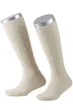 Lusana Unisex - Kinder Trachten Kniestrumpf für Kinder beige meliert, 75 - beige meliert, 7/8