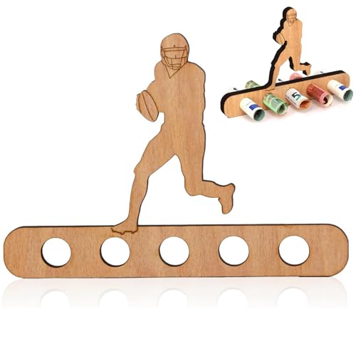 Jasminum Münzgeschenk Aus Holz,Geldgeschenk Holz,Geldgeschenke,Geschenke Mit Pfiff,Geschenke für Athleten,Ideale Geldgeschenke für Rugbyspieler, Fußballer, Brüder Und Freunde, Männer Und Frauen.