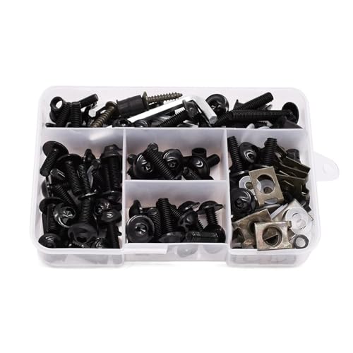 Motorrad Voll Verkleidung Schrauben Kit Schrauben Verschluss Clips Schraube Muttern Für Ka&wasaki Zx10 R Zzr 600 Zxr 400 Zx 6r Ninja GPZ500 EX500(Black)