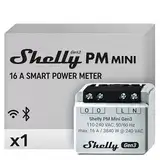 Shelly PM Mini Gen3 | Intelligenter WLAN und Bluetooth Stromzähler | 1 Kanal 16 A | Leistungsmessgerät | Kompatibel mit Alexa und Google Home | iOS-Android-App | Kein Hub erforderlich