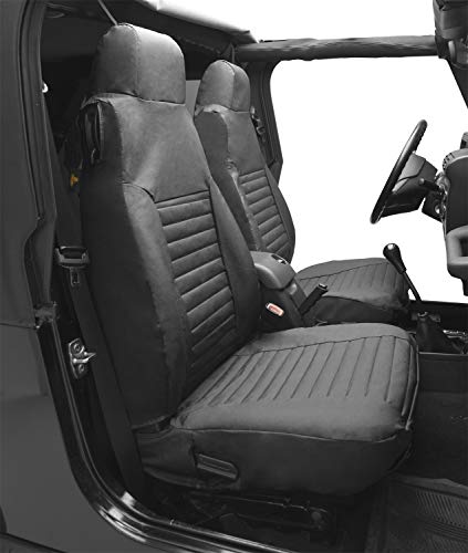 Bestop 2922835 Black Diamond Sitzbezüge für Vordersitze, hohe Rückenlehne, Jeep 2003-2006, Wrangler; Verkauf als Paar; passend für Fabriksitze