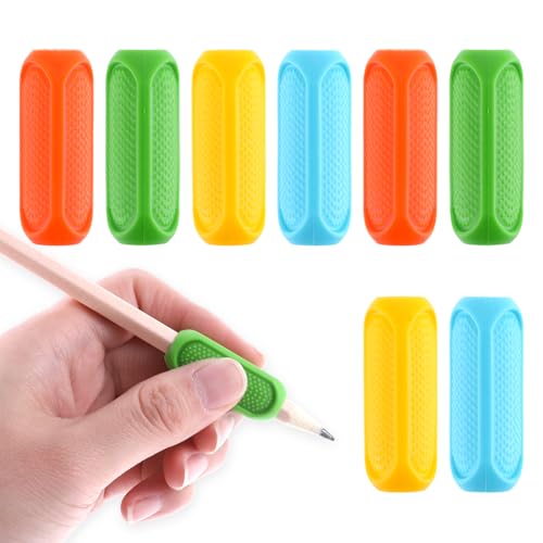 Schreibhilfe für Stift Kinder, 8 Stück Silikon Grips Stiftehalter Bleistifthalter Ergonomische Handschrift Stiftehalter Bleistift Griffe Griffhalter Stiftehalter Schreibhilfe für Kinder Studenten