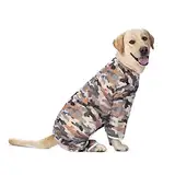 Miaododo Leichter Genesungs-Chirurgie-Genesungsanzug für große, mittelgroße Hunde, Camouflage, schnell trocknend, T-Shirts, Bodysuit, PJS, Ganzkörper zum Ausfallen, verhindert Lecken, Wundschutz (36)