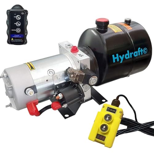 Auer, Hydraulikaggregat, Hydraulikpumpe 12 V 180 bar 2000 Watt mit 4 Liter Stahltank und Kabelfernbedienung mit Funk… (1 x Funkfernbedienung)