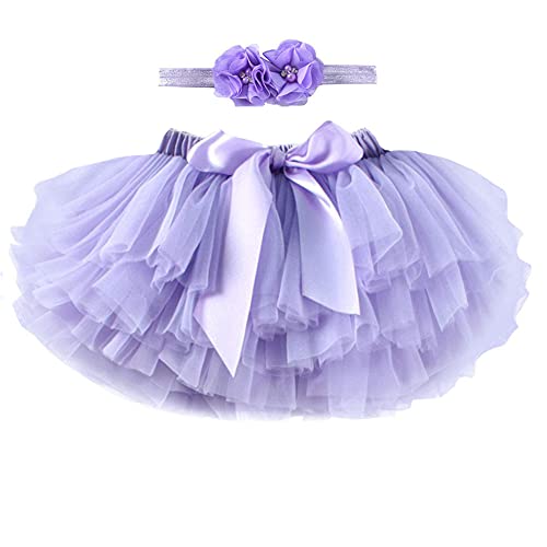 Vobozeany Tutu Röcke Baby Mädchen Super süße Tüllrock Minirock Prinzessin Rock + Stirnband Kleid Outfits Fotografie Geburtstag