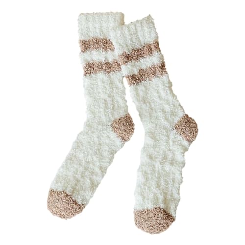 TYUIOP StrüMpfe Damen 39-42 Strümpfe Muster, einfache Farbanpassung, warme bequeme Innen- Außensocken im Winter Socken Herren 42 44 (Khaki-b, One Size) Frauen Socken