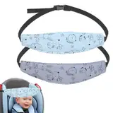 ZOPJUMA 2PCS Kopfband Autofahrt,Autositz-Kopfstützen-Gurte,Kinderwagen-Kopfstütze,Kinder Schlafen im Auto Zubehör,Auto Reise Kinder Schlafen,Einstellbare Kopfband Autositz Kopfstütze