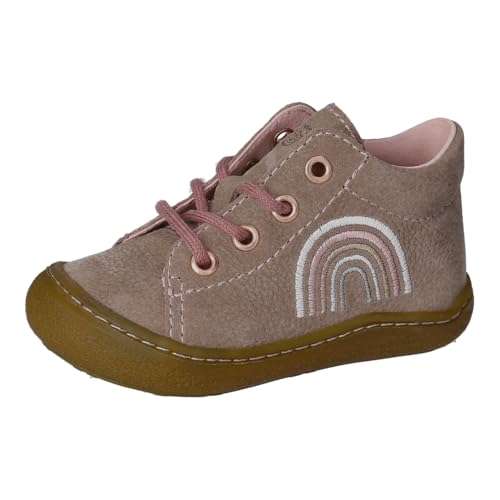 RICOSTA Mädchen Low-Top Sneaker Kally, Kinder Lauflernschuhe, terracare, Turnschuhe, Laufschuhe, schnürschuhe, schnürer, Schoko/Rose (270), 24 EU