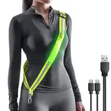 Todoxi Lauflicht Joggen mit Reflektoren Gürtel, LED Lauflampe USB Aufladbar Verstellbar Nacht Sicherheitslicht Laufgürtel für Joggen Laufen Running Fahrradfahren Hundewandern Outdoor Sports