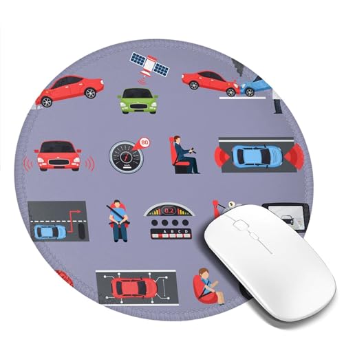 Mauspad mit Auto-Sicherheitssystemen, rutschfestes Gummi-Mauspad, Schreibtischunterlage für Gaming, Büro, Laptop, Computer