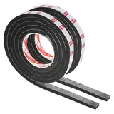 PATIKIL 5/8"W x 5/16"T x 6.6Ft Doppelseitiges Schaumstoffband, 2 Rollen EVA Mehrzweck Selbstklebendes Wetter-Schwamm-Dichtungsband für Heimdekoration, Kartengestaltung DIY-Projekt, Schwarz