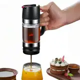 Honigspender Glas, 9 oz Tropfsicheres Honigglas mit Griff, Tropfsicherer Glas-Honigspender mit Halterung, Sirupspender Glas für Kaffee Oder Tee, Ideal für Honig und Sirup, Schwarz