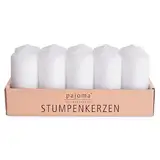 pajoma Stumpenkerzen | Ø 40 x 90 mm, Brenndauer: 9 Stunden (10 Stück, Weiß), Unparfümiert