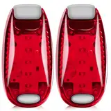 Led Blinklicht Schulranzen Sicherheitslicht 2er Set,Schulranzen Licht mit Klettverschluss Clip als Kinderwagen Licht,Lauflicht,Hunde LeuchtanhäNger,Blinklicht Ideal für Jogger Schulkinder (Rot*2)