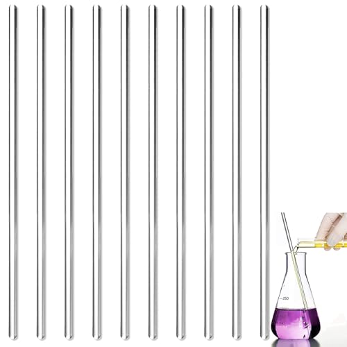 10 Stück Glasrührstab, 20Cm Wiederverwendbar Glasstab, Rührstäbchen, Rührstäbchen Mit Beiden Enden Runde, Für Wissenschaftliche Chemie、Labor、Zum Umrühren Von Heißen Und Kalten Getränken