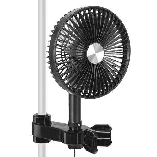 OUGPIU Grow Ventilator mit Clip,6 Zoll Leise Ventilator für Growzelt-Stangenmontage von 16-26mm,EC-Motor Wachstumsventilatoren mit 2m langem Kabel,3W Clip Fan Grow Tent,für Kleine Gewächshäuser