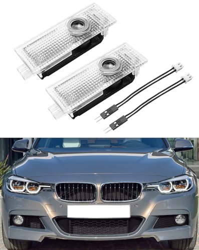 AutoQi 2x LED Logo Projektor Laser M-Power Türlicht für BMW F20 F21 F22 F23 F30 F31 F48 F39 F25 F26 F15 F16 G30 G31 LED Einstiegsbeleuchtung Lampe, 2 Stk
