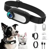 Elprico Katzen Kamera Halsband,1080P 170° Weitwinkel Katzenhalsband Mit Kamera,USB Wiederaufladbar Hunde Kamera für Hunde und Katzen