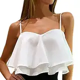 Damen Oberteile Sommer Basic Oberteile Tops Ärmellose Blusen Damen Ärmellose Vest Tops Blusentop Tank Tops Sommer Oberteile Shirt Blusentop Tanktops Frauen Baumwolle für Damen