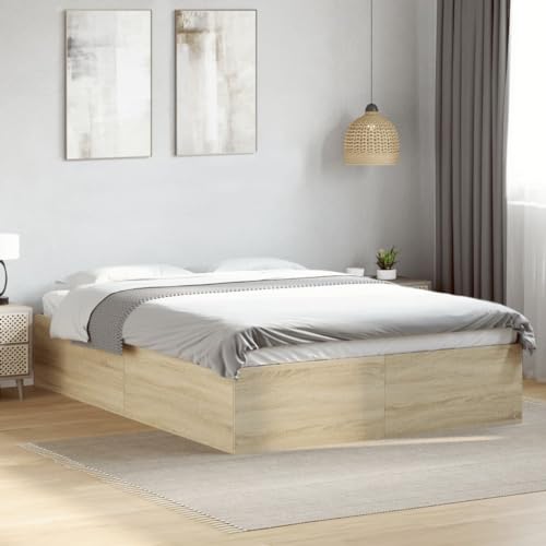 Myheimly Bettgestell Sonoma-Eiche 120x200 cm Holzwerkstoff