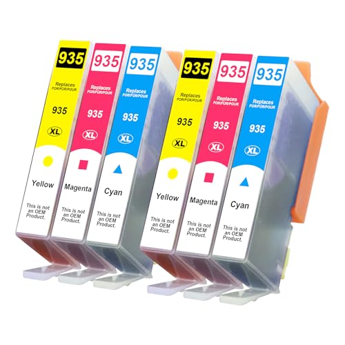 935XL Multipack Druckerpatronen Kompatible für HP 934XL 935XL Farbe Patronen (2 Cyan 2 Magenta 2 Gelb) für HP Officejet Pro 6830 6230 6820,6er-Pack