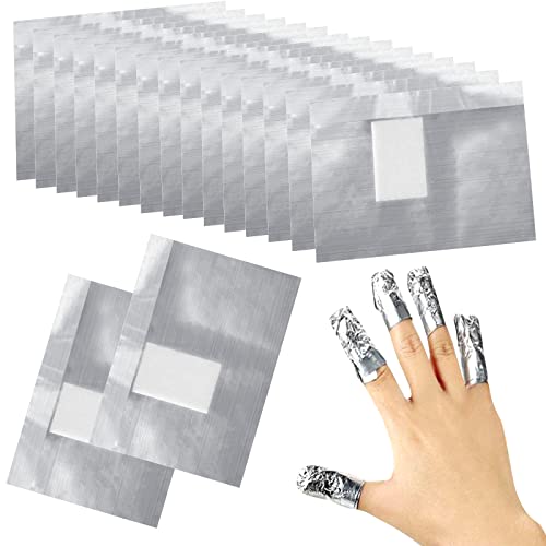 Sularpek 100 Stücke Nail Polish Remover Wraps Pads, Aluminiumfolie Nagellack Remover Pads, Aluminiumfolie Mit Fusselfreien Baumwollwattebäuschen, Hilfsmittel Zum Einfachen Entfernen Von Nagellack