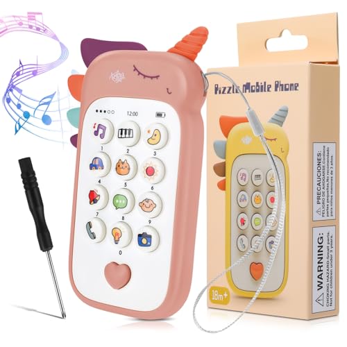 Jostift Baby Handy Musikspielzeug,Baby Musikspielzeug ab 6 Monate,Lernspaß Smart Phone,Spielzeughandy mit Musiklichten,Liedern,Wörter,Sätze,Verschiedenen Melodien(Rosa)