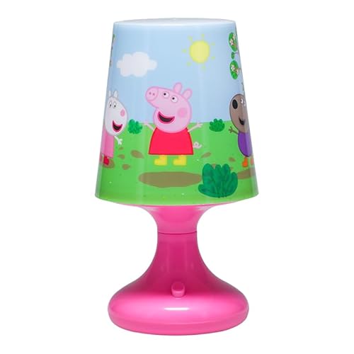 Paladone Peppa Pig Offiziell lizenzierte Tischlampe mit 2 Lichtmodi, Kinderzimmer Nachttischlampe Verspielte Peppa Pig Sonnige Szene, Nachtlicht für Jungen und Mädchen